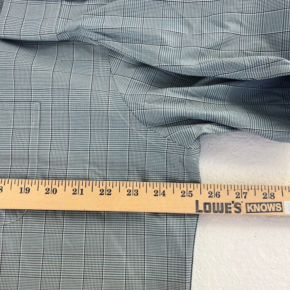 Brooks Brothers Shirt Mens 17.5 35 Blue Plaid‎ Regent Fit Non Iron Supima Cotton